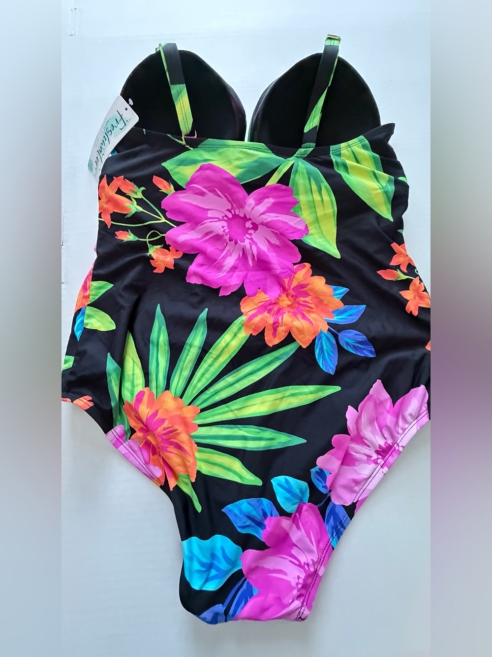 Freshwater Swim Floral Twist Black One-Piece Swimsuit - Picture 2 of 7